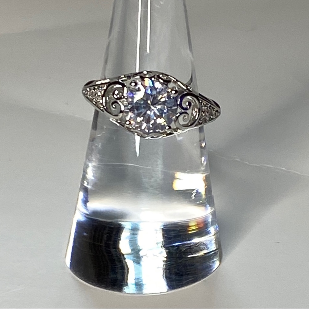 Baroque style silver ring